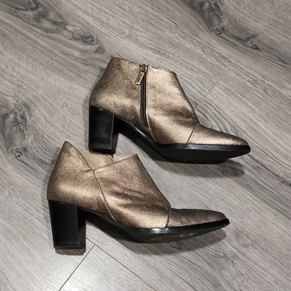 Italeau Metallic Bronze Marisa Leather Booties